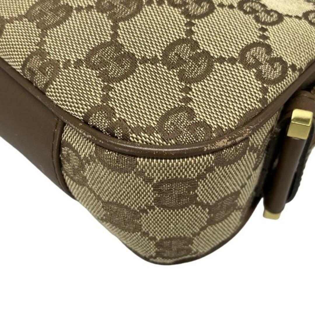 美品 PVC レザー GUCCI ショルダーバッグ GG柄 斜め掛け ブラウン