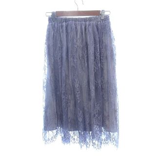 ジルバイジルスチュアート(JILL by JILLSTUART)のジルバイジルスチュアート ギャザースカート ミモレ ロング 総レース F 紫(ロングスカート)