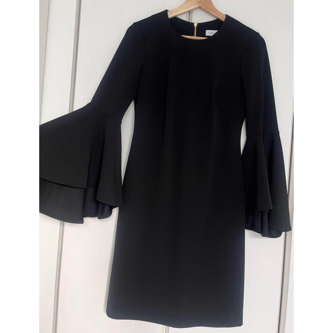 Calvin Klein - 【超美品】Calvin Klein 膝丈ワンピース 黒 2次 Calvin Klein - 【超美品】Calvin Klein 膝丈ワンピース 黒 2次