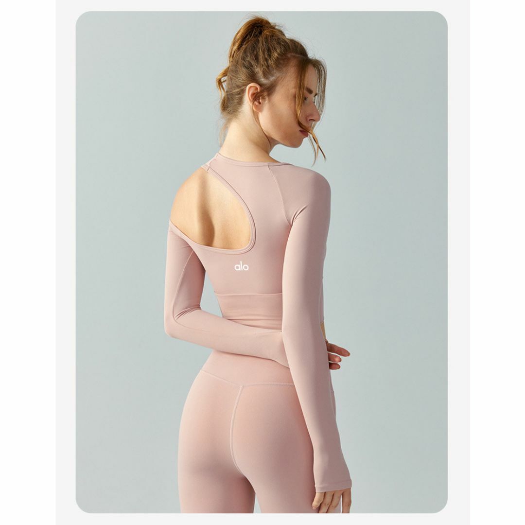 Alo Yoga アロヨガ 長袖 リブ トップス パーカー レディース の Alo Yoga アロヨガ 長袖 リブ トップス パーカー レディース の