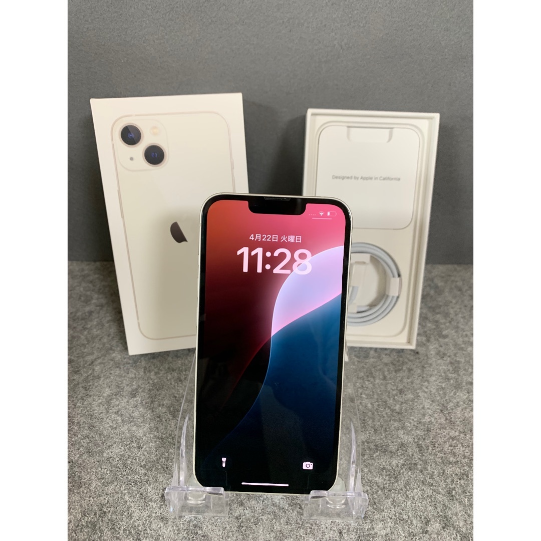 iPhone - 美品 国内版 SIMフリー iPhone13 128GB スターライト色