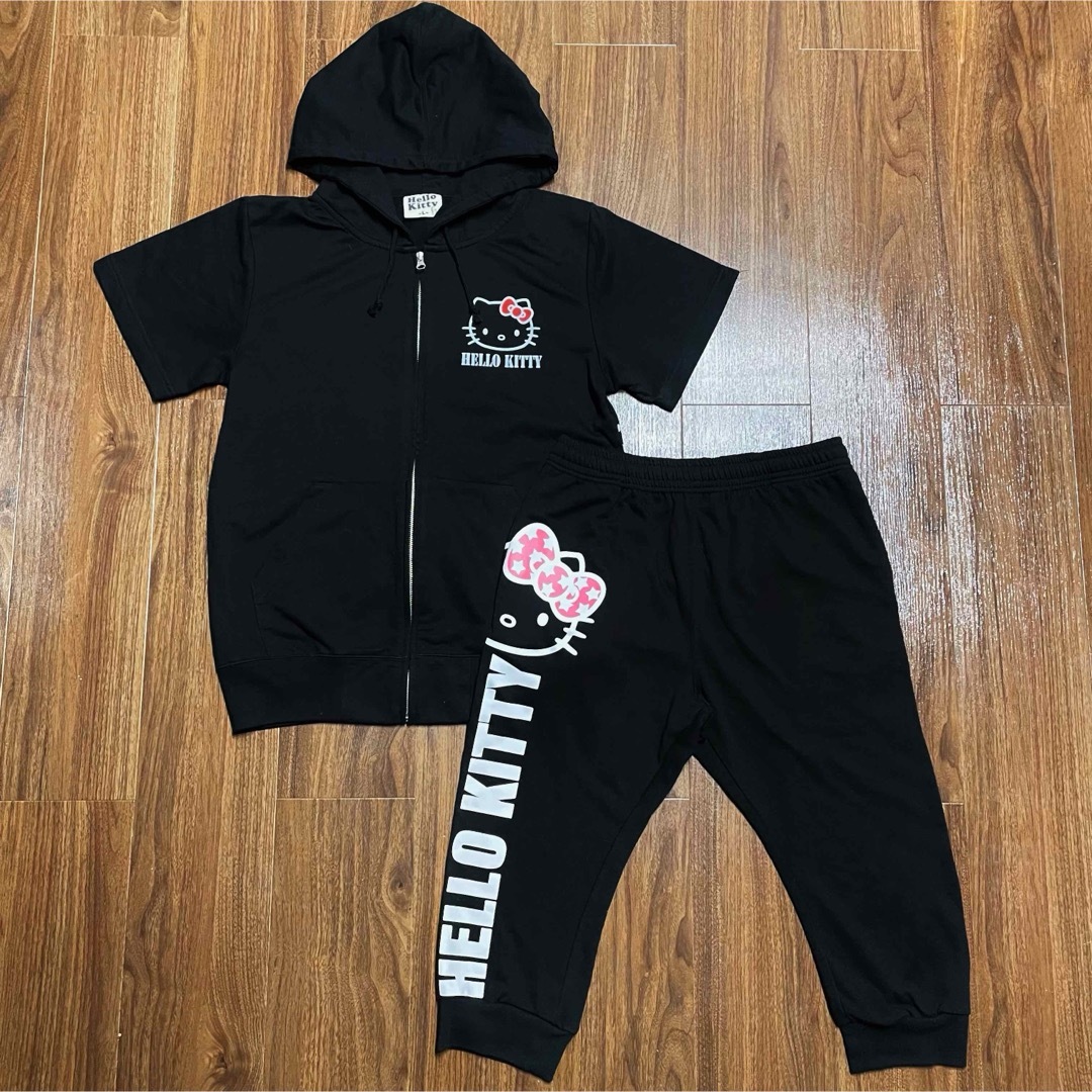 ハローキティ - キティちゃん ジャージ パーカー 黒 y2k 平成 ハローキティ - キティちゃん ジャージ パーカー 黒 y2k 平成