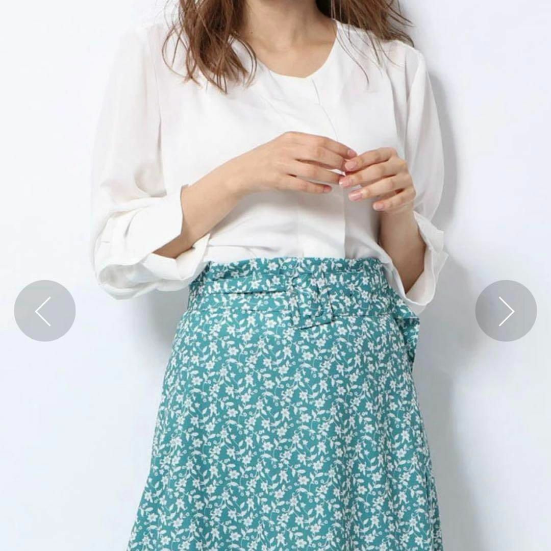 Mila Owen(ミラオーウェン)の極美品 Mila Owen ミラオーウェン 比翼ノーカラーブラウス アイボリー レディースのトップス(シャツ/ブラウス(長袖/七分))の商品写真