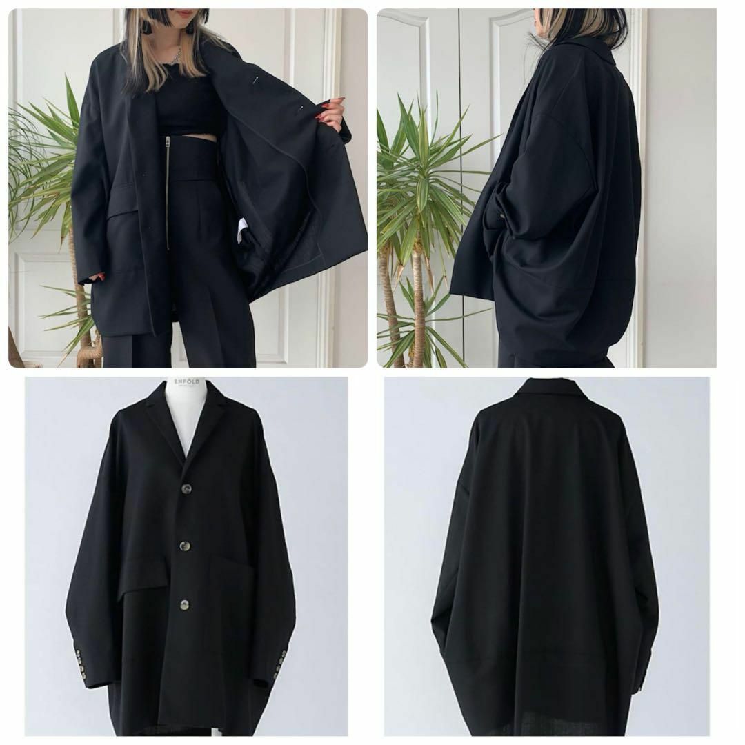 ENFOLD - 【美品】エンフォルド HighTwist Weave BOX JACKET Fの ENFOLD - 【美品】エンフォルド HighTwist Weave BOX JACKET Fの