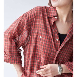 Spick & Span - コットンボイルチェックルーズシャツ ブラックの Spick & Span - コットンボイルチェックルーズシャツ ブラックの