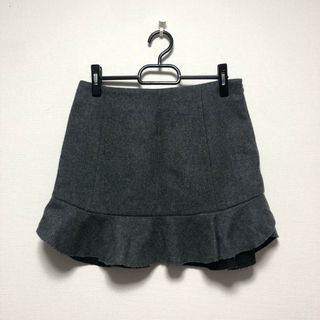 DEUXIEME CLASSE◆マーメイド　ウール　スカート　グレー　フリル(ミニスカート)