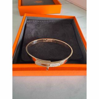 HERMES - エルメス バングル オランプ レザー ホワイト ゴールド HERMES - エルメス バングル オランプ レザー ホワイト ゴールド