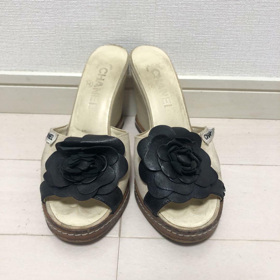 CHANEL - CHANEL ◇ シャネル 花 フラワー サンダル ウェッジ CHANEL - CHANEL ◇ シャネル 花 フラワー サンダル ウェッジ