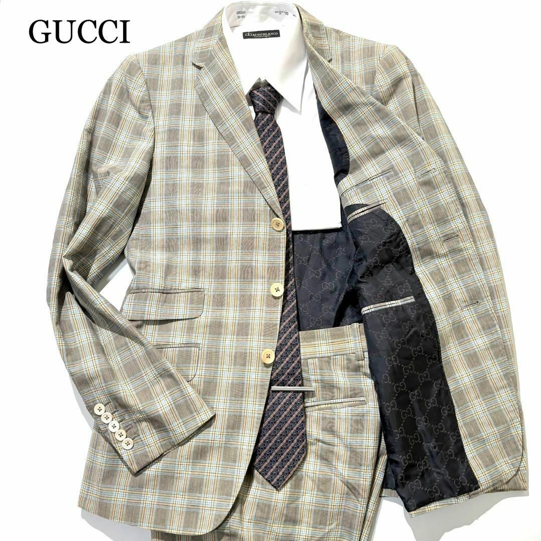 GUCCI - 【美品】GUCCI スーツ セットアップ チェック グレー GUCCI - 【美品】GUCCI スーツ セットアップ チェック グレー