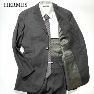 HERMES - 【極美品】HERMES スーツ セットアップ ダークグレー HERMES - 【極美品】HERMES スーツ セットアップ ダークグレー