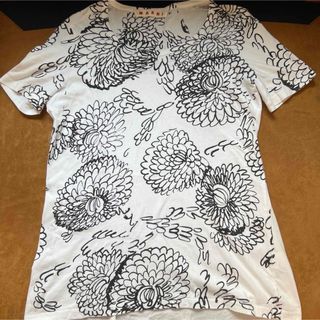MARNI - マルニ Tシャツ クロップド丈 ミニ丈 ホワイト ロゴ MARNI - マルニ Tシャツ クロップド丈 ミニ丈 ホワイト ロゴ