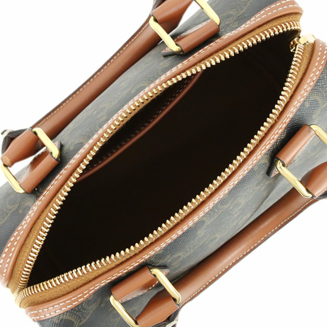 【良品】CELINE セリーヌ　大型　ボストンバッグ　鍵付き　ブラウン CELINE セリーヌ ボストンバッグ 鍵付き マカダム柄 レザー
