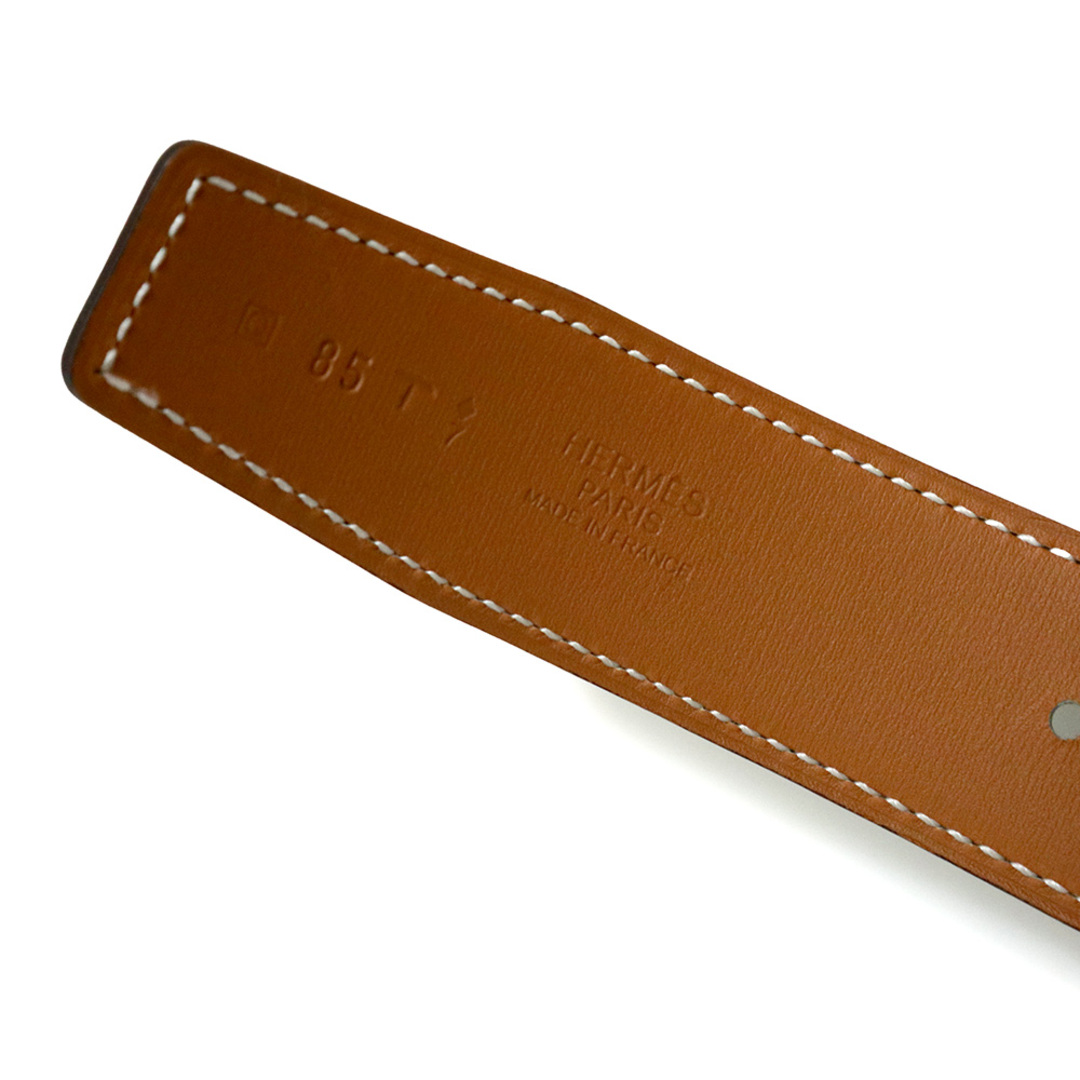 HERMES - エルメス ダブルH リバーシブル ベルト #85 ヴォー HERMES - エルメス ダブルH リバーシブル ベルト #85 ヴォー
