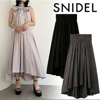 SNIDEL - プリーツシフォンレイヤードプリントスカート ネイビー SNIDEL - プリーツシフォンレイヤードプリントスカート ネイビー