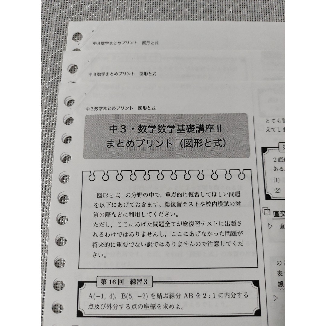 鉄緑会 2021年度 中3 数学基礎講座II まとめプリント 図形と式の 鉄緑会 2021年度 中3 数学基礎講座II まとめプリント 図形と式の