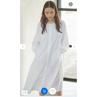 新品未使用　#newans パフスリーブ　シャツワンピース 長袖(ロングワンピース/マキシワンピース)