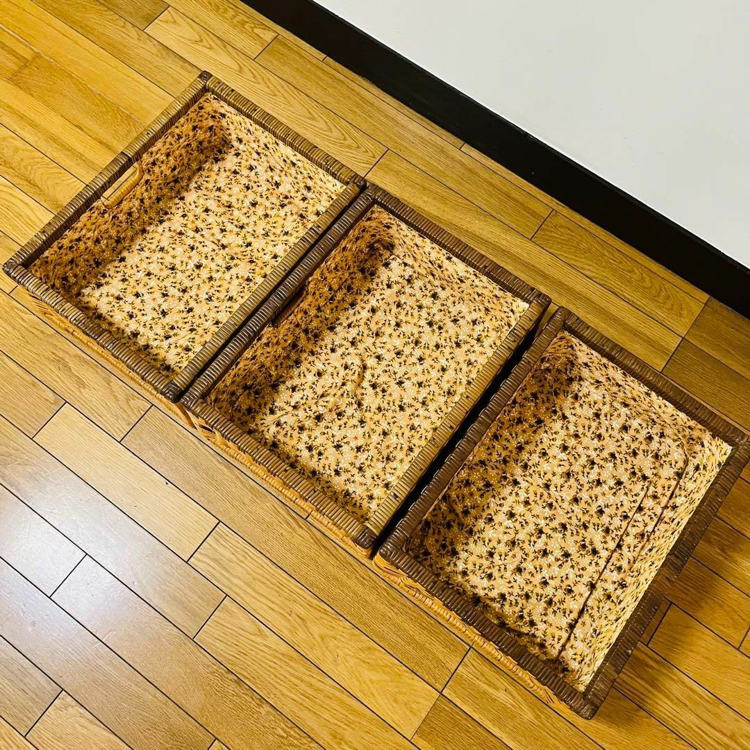 カザマ ラタン 籐 3段チェスト 引き出し 収納 昭和レトロ カザマ ラタン 籐 3段チェスト 引き出し 収納 昭和レトロ