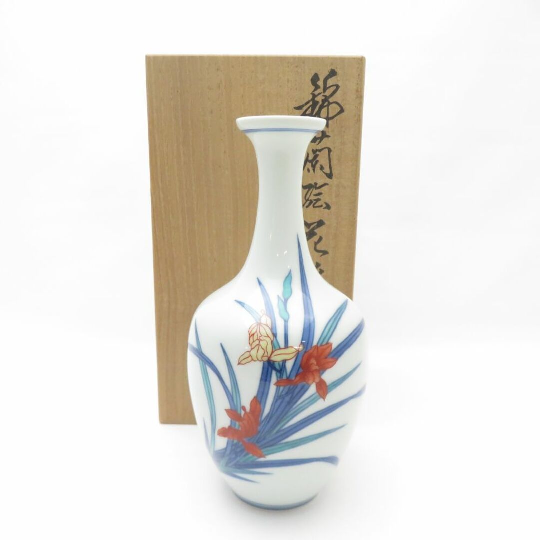 美品 今泉今右衛門 13代今泉今右衛門 錦蘭絵 花瓶 花びん ベース 美品 今泉今右衛門 13代今泉今右衛門 錦蘭絵 花瓶 花びん ベース