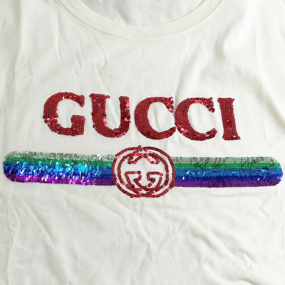 GUCCI - ◇◇GUCCI グッチ ロゴスパンコール Tシャツ 半袖 GUCCI - ◇◇GUCCI グッチ ロゴスパンコール Tシャツ 半袖