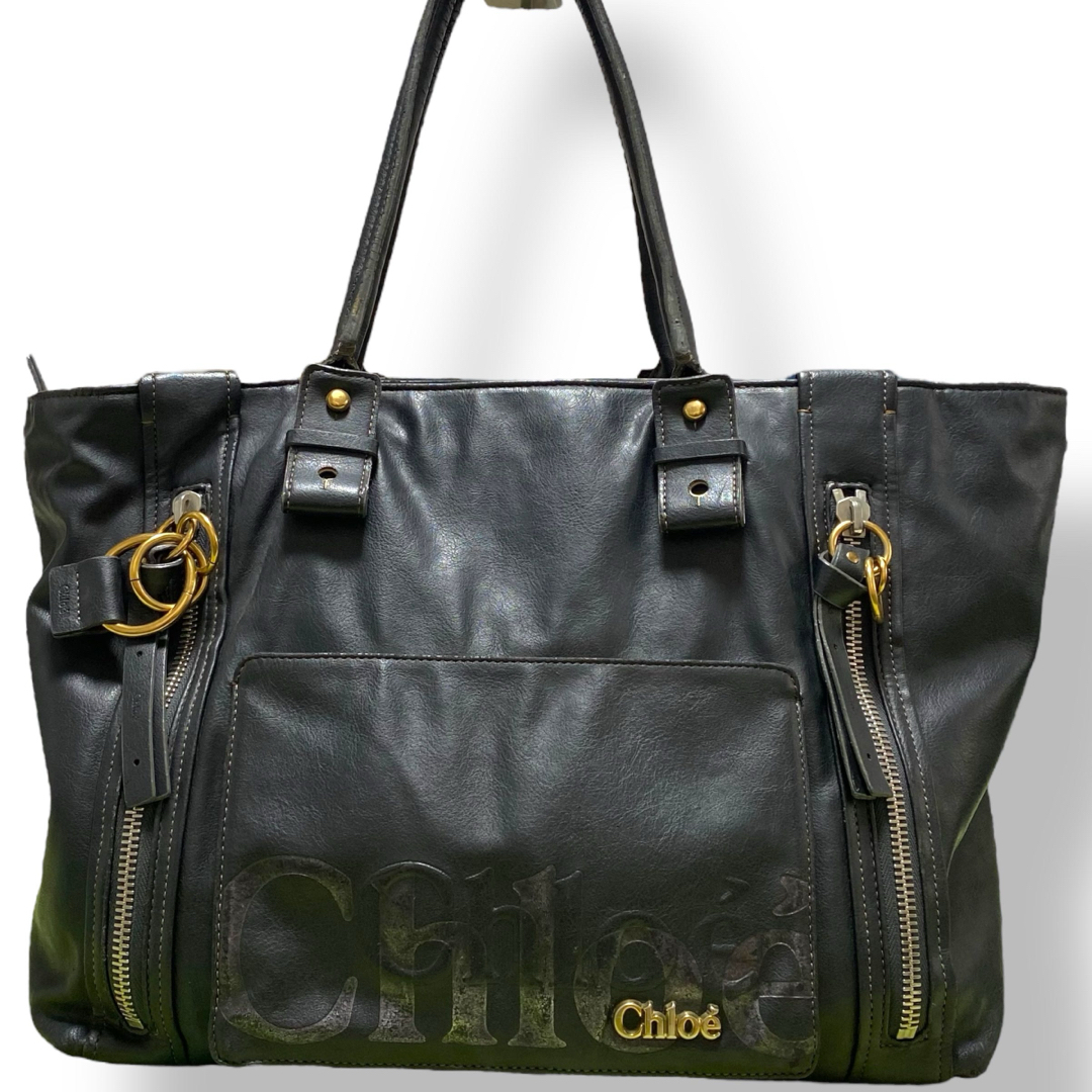 Chloe - Chloeクロエ トートバッグ レザー ブラック 大容量 Chloe - Chloeクロエ トートバッグ レザー ブラック 大容量