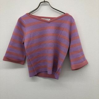 【MERCURYDUO】マーキュリーディオ　ピンク　紫　ボーダー　長袖　シャツ　レディース(シャツ/ブラウス(長袖/七分))