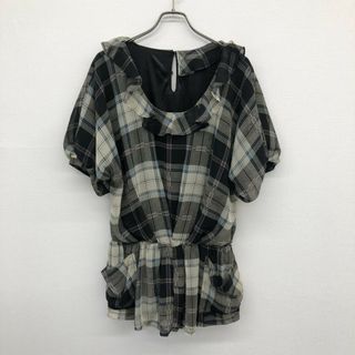 【AG by aquagirl】エージーバイアクアガール　黒　チェック　M　半袖　シャツ(カットソー(半袖/袖なし))