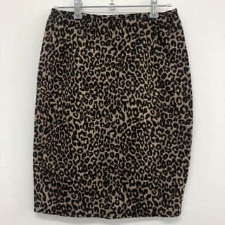 【HERE'S】ヒアーズ　ベージュ　S　スカート　ヒョウ柄　ひざ丈　タイトスカート　レディース　(その他)