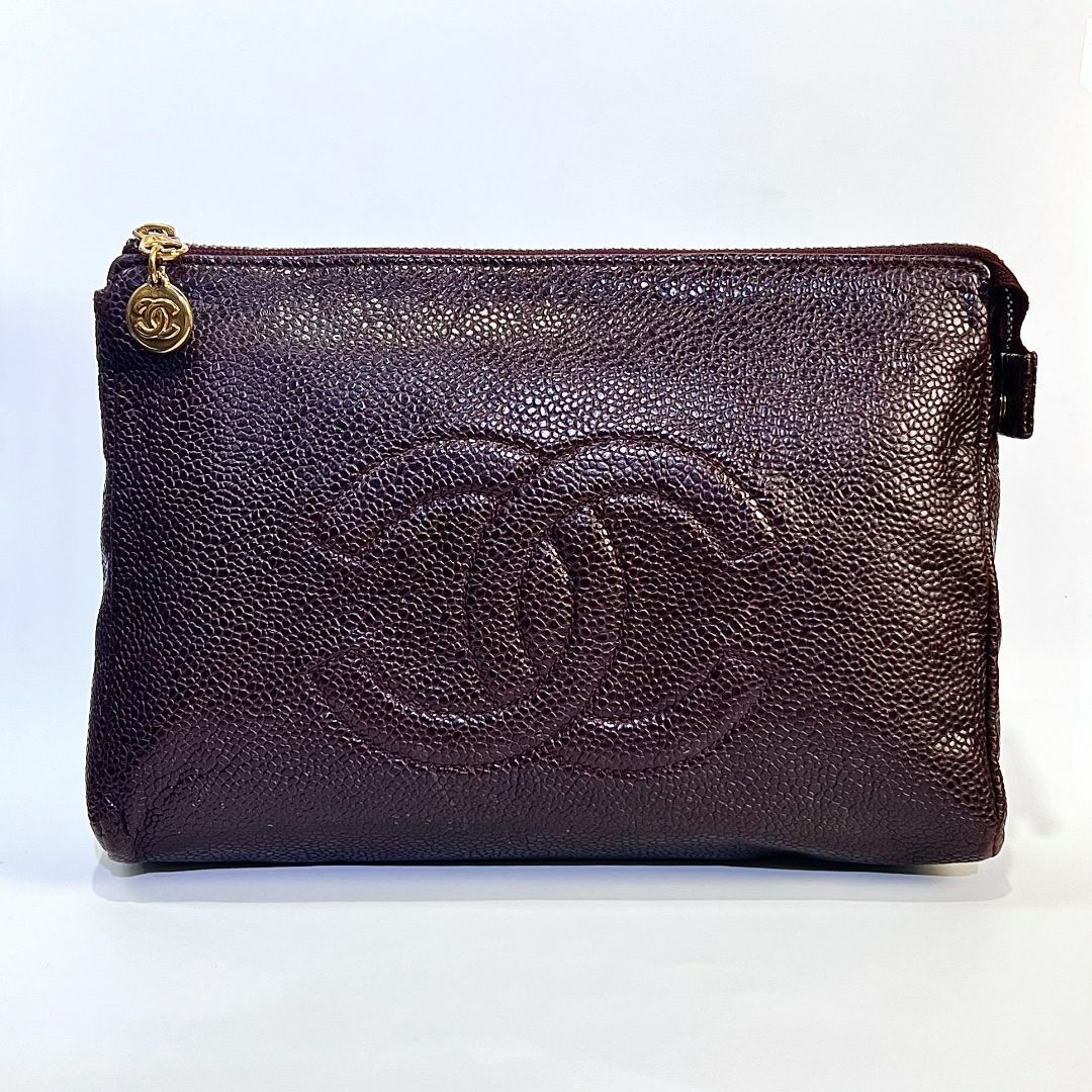 CHANEL - CHANEL シャネル ココマーク コスメポーチ ブラウン CHANEL - CHANEL シャネル ココマーク コスメポーチ ブラウン