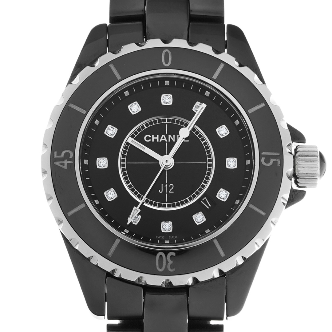 ★決算特価商品★ CHANEL - シャネル J12 33mm 12Pダイヤ H1625 ブラック J12