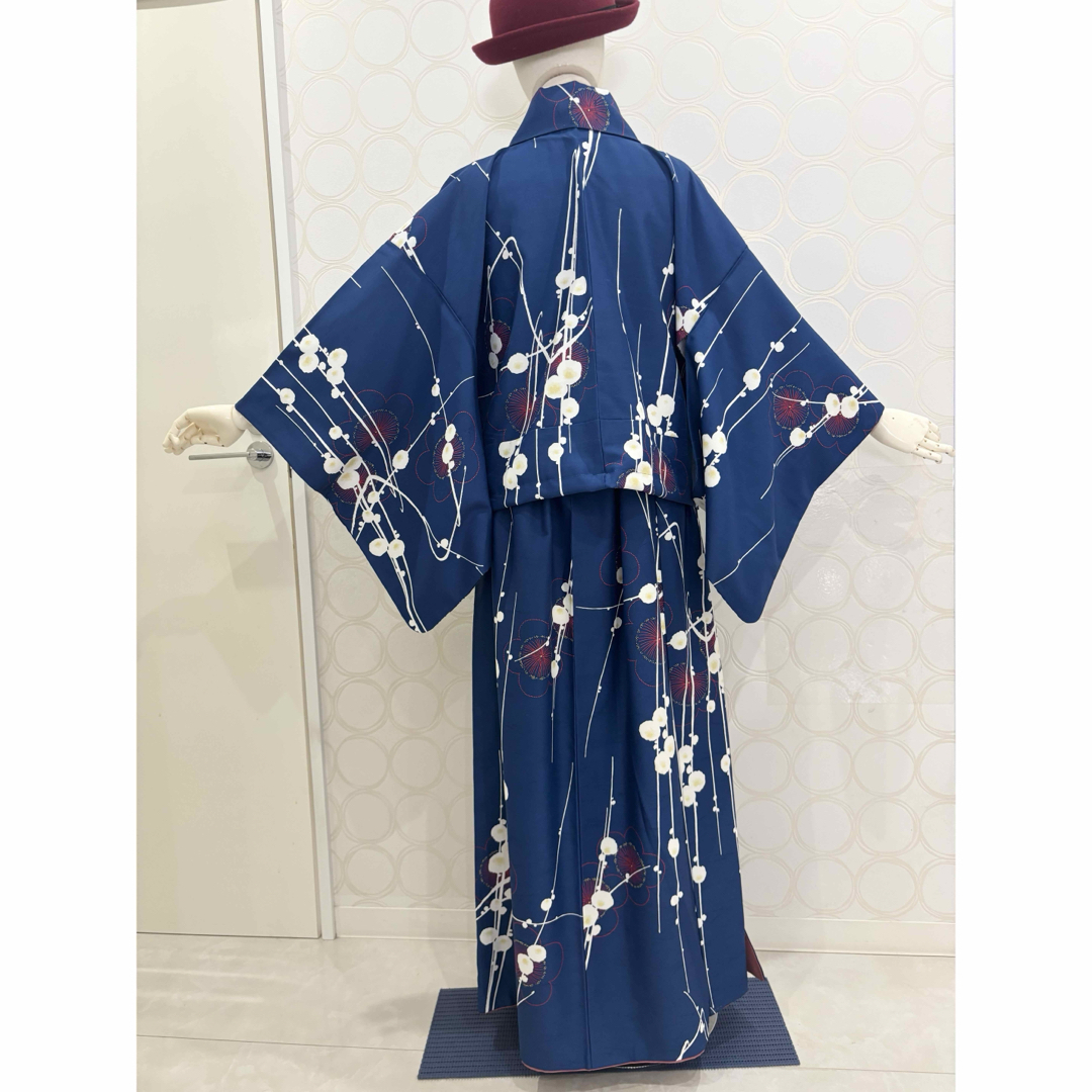 着物リメイク 青 梅 ショート丈羽織 ロングスカートの通販 by ち 着物リメイク 青 梅 ショート丈羽織 ロングスカートの通販 by ち