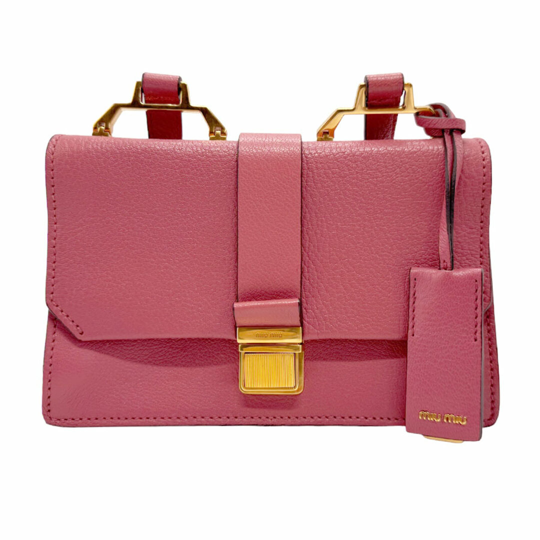 MIU MIU - ミュウミュウ MIUMIU ショルダーバッグ レザー ピンク MIU MIU - ミュウミュウ MIUMIU ショルダーバッグ レザー ピンク