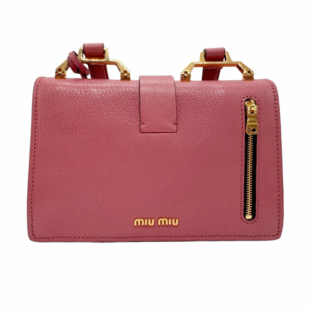 MIU MIU - ミュウミュウ MIUMIU ショルダーバッグ レザー ピンク MIU MIU - ミュウミュウ MIUMIU ショルダーバッグ レザー ピンク