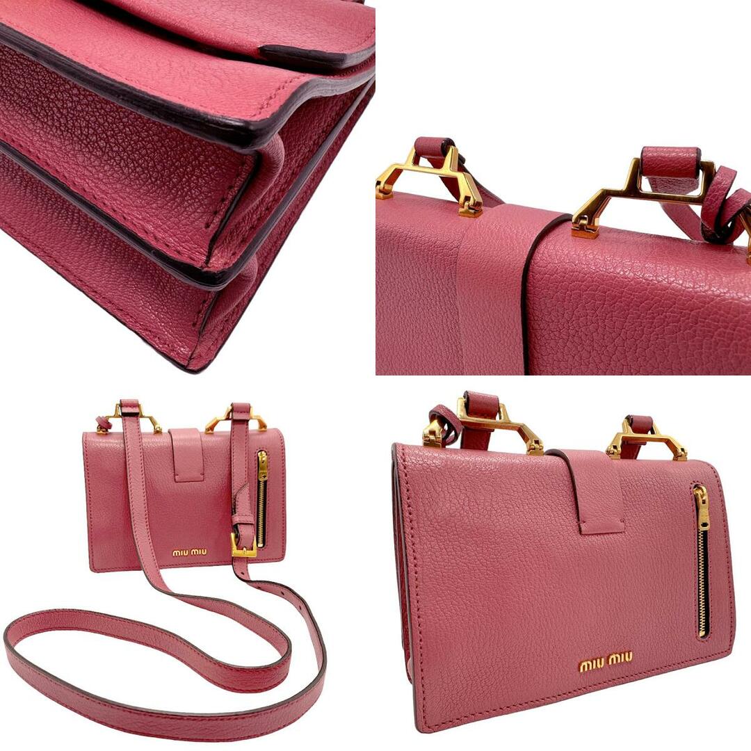 MIU MIU - ミュウミュウ MIUMIU ショルダーバッグ レザー ピンク MIU MIU - ミュウミュウ MIUMIU ショルダーバッグ レザー ピンク