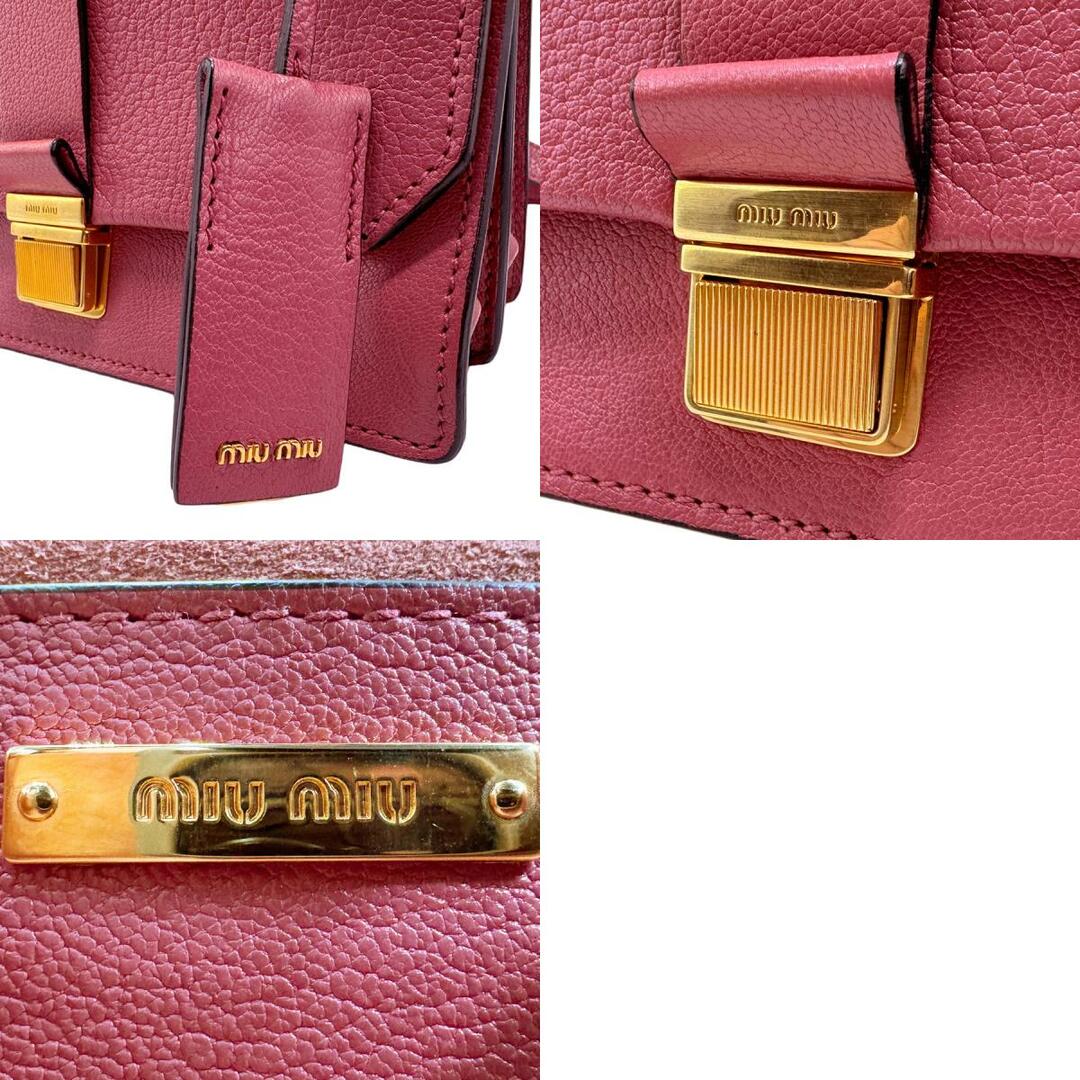 MIU MIU - ミュウミュウ MIUMIU ショルダーバッグ レザー ピンク MIU MIU - ミュウミュウ MIUMIU ショルダーバッグ レザー ピンク
