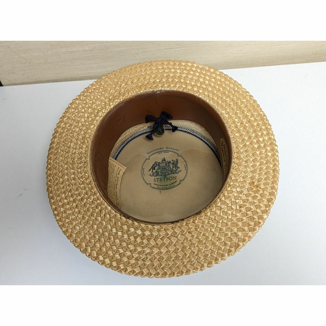 Stetson カンカン帽 ボーターハット M 57cm 30sヴィンテージの Stetson カンカン帽 ボーターハット M 57cm 30sヴィンテージの