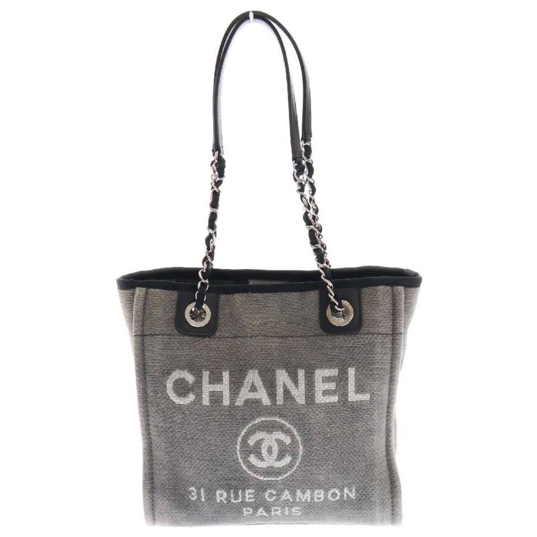 CHANEL - CHANEL シャネル ドーヴィルPM ロゴチェーンショルダーバッグ グレー ココマーク レディース