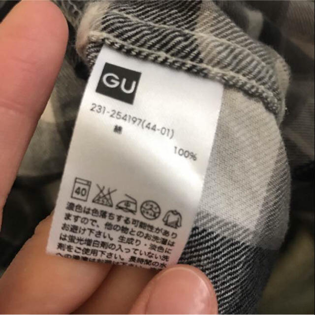 GU(ジーユー)の月末限定セール【美品】綿100%チェックシャツワンピ  レディースのワンピース(ミニワンピース)の商品写真