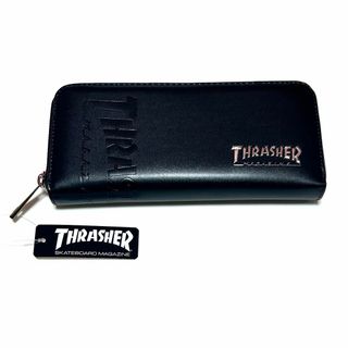 スラッシャー(THRASHER)の新品　長財布　スラッシャー　ラウンドファスナー ウォレット　ブラック　財布(長財布)