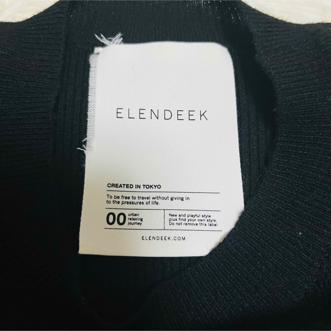 ELENDEEK(エレンディーク)のエレンディーク　ウエストリボン　トップス　黒　ニット　ノースリーブ　Free レディースのトップス(ニット/セーター)の商品写真
