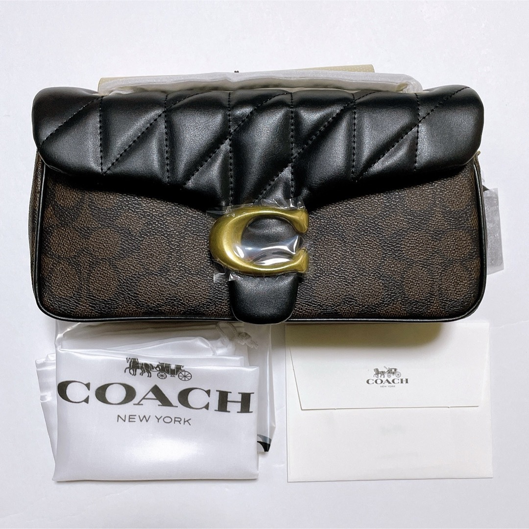COACH OUTLET - COACH タビー ショルダーバッグ 26 キルティング 黒 ダークブラウン