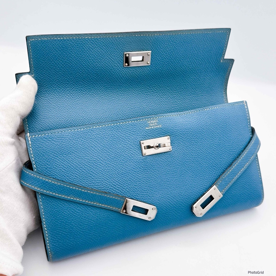 HERMES - 超極美品❣️エルメス✨ケリーウォレット✨ブルー HERMES - 超極美品❣️エルメス✨ケリーウォレット✨ブルー