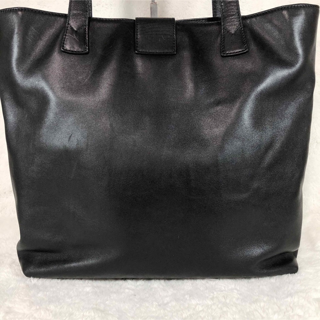CHANEL - CHANEL トートバッグ ラムスキン ブラック CHANEL - CHANEL トートバッグ ラムスキン ブラック