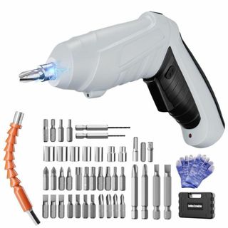 48点セット◎コードレス電気ドリル 充電式 ピット正反転 DIY 初心者(工具/メンテナンス)