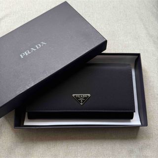 PRADA - 【極美品】PRADA ブラック ナイロン 長財布 金ロゴ フル PRADA - 【極美品】PRADA ブラック ナイロン 長財布 金ロゴ フル