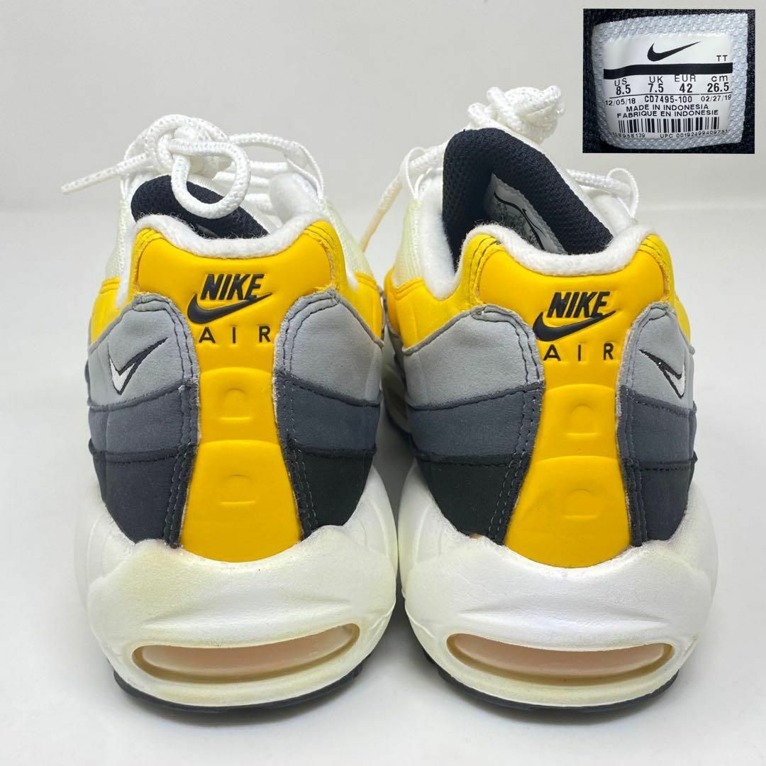 NIKE - NIKE エアマックス 95 Air Max 26.5 グレー イエローの NIKE - NIKE エアマックス 95 Air Max 26.5 グレー イエローの