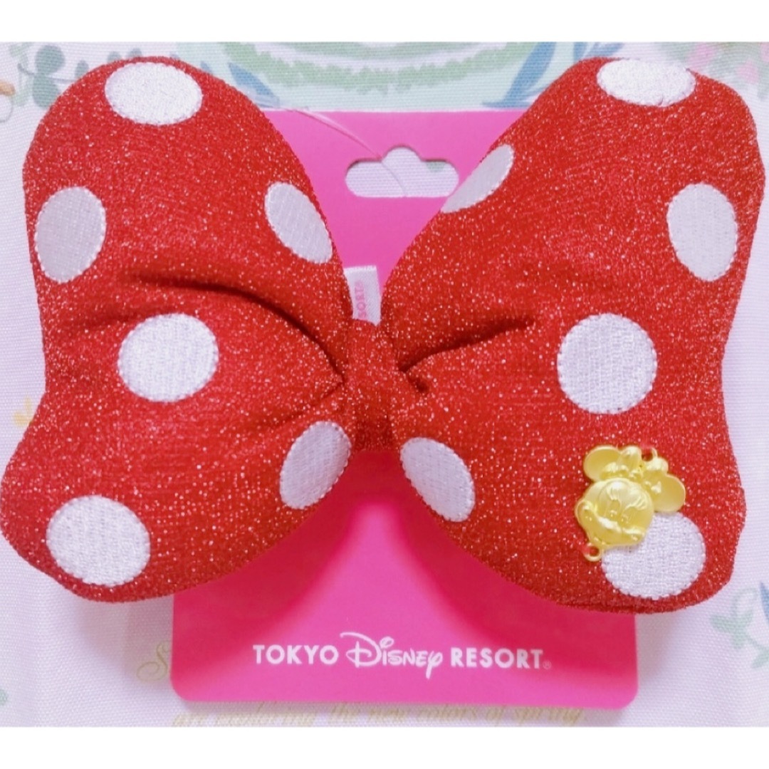 Disney(ディズニー)のミニー ヘアゴム リボン 赤 ディズニー レディースのヘアアクセサリー(ヘアゴム/シュシュ)の商品写真