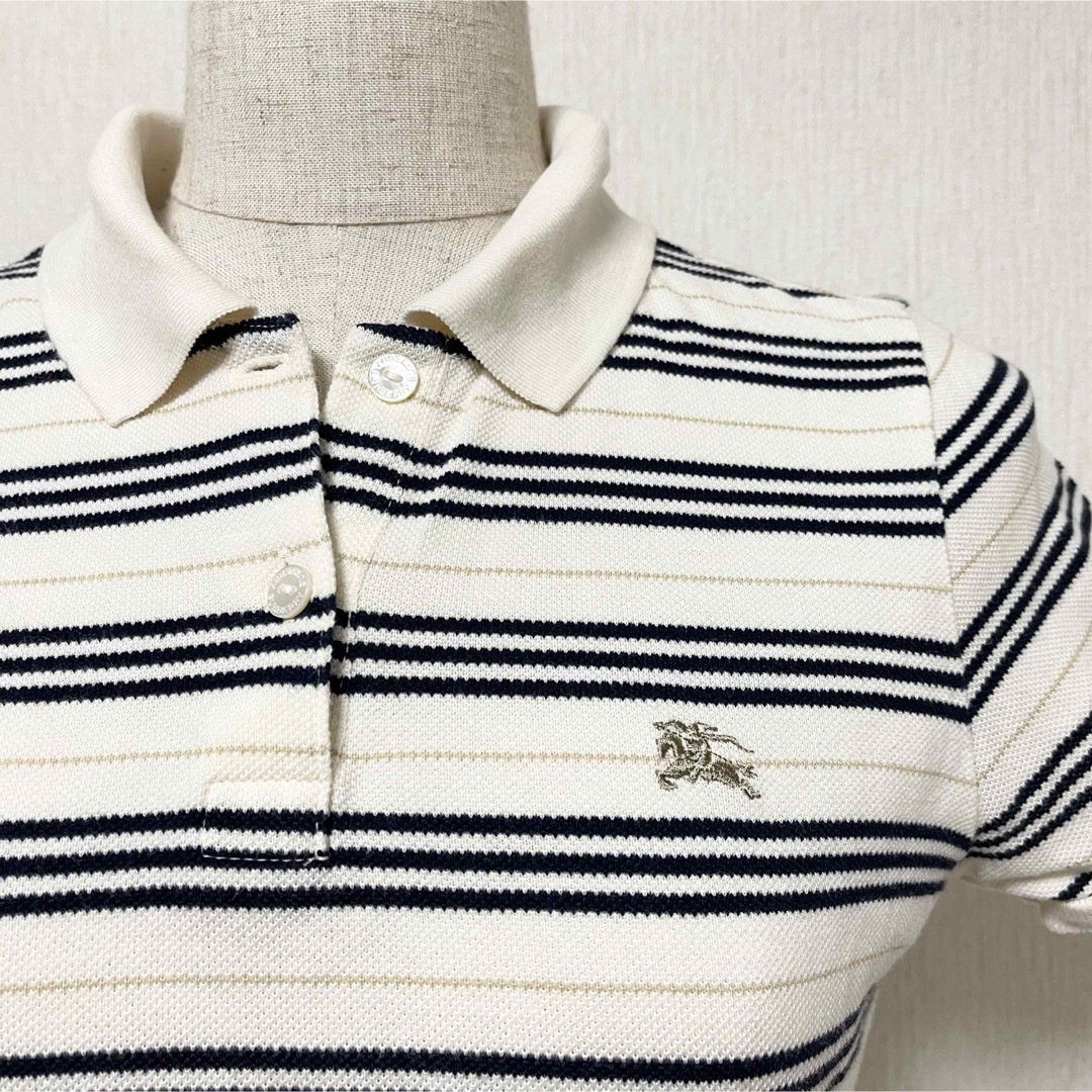 BURBERRY - BURBERRY バーバリー ボーダー ポロシャツ ロゴ 刺繍 BURBERRY - BURBERRY バーバリー ボーダー ポロシャツ ロゴ 刺繍