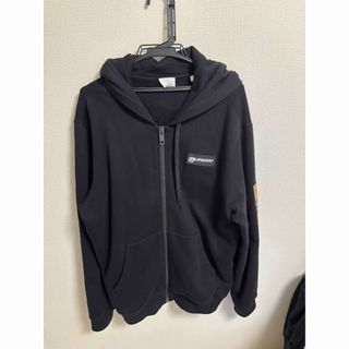 BURBERRY - BURBERRY ブラック フード付きジップアップパーカー BURBERRY - BURBERRY ブラック フード付きジップアップパーカー