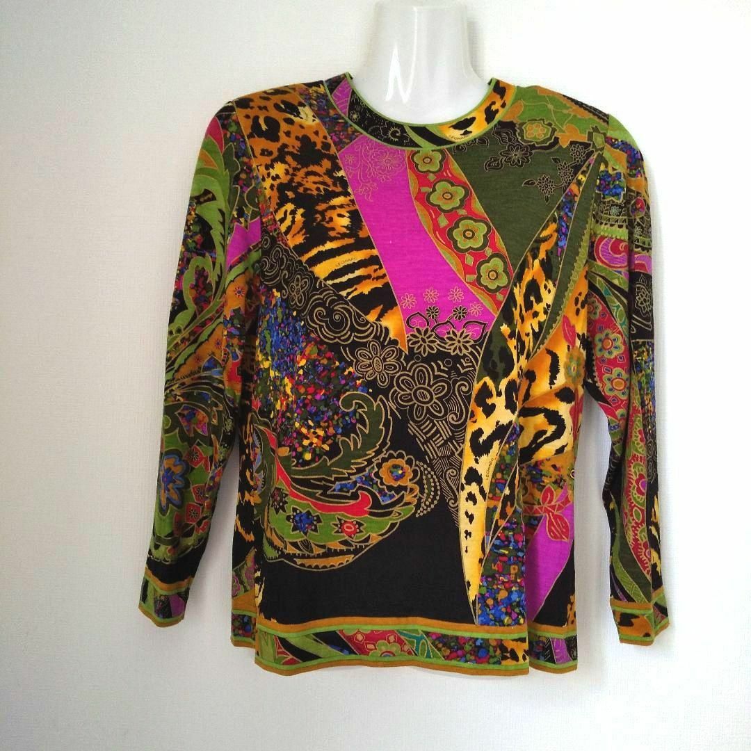 LEONARD - ky68 【美品】LEONARDFASHION ウール&シルク混長袖 LEONARD - ky68 【美品】LEONARDFASHION ウール&シルク混長袖