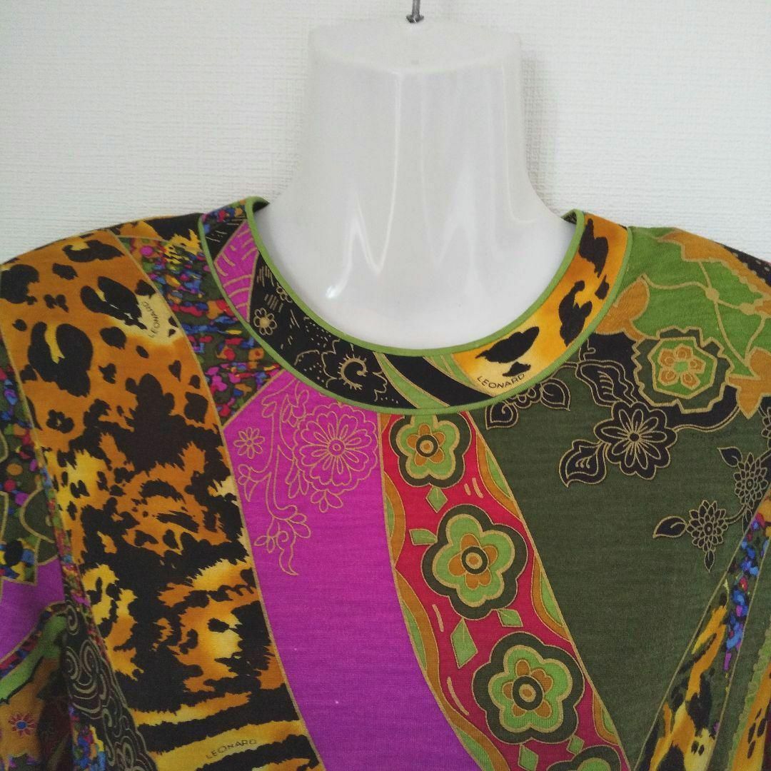 LEONARD - ky68 【美品】LEONARDFASHION ウール&シルク混長袖 LEONARD - ky68 【美品】LEONARDFASHION ウール&シルク混長袖